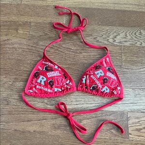 Rutgers XS/S red triangle bikini top NWOT